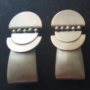 Vintage Huge Brass Earrings.